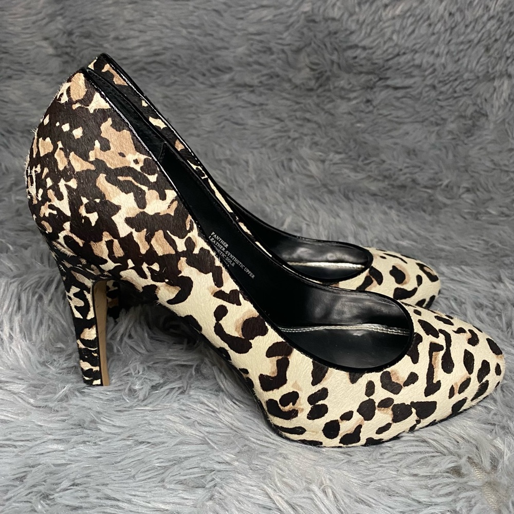 White House Black Market Leopard Print Heels Size 8M